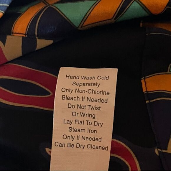 Cabi 100% silk tunic mini dress colorful print size small style #223 - Picture 5 of 6